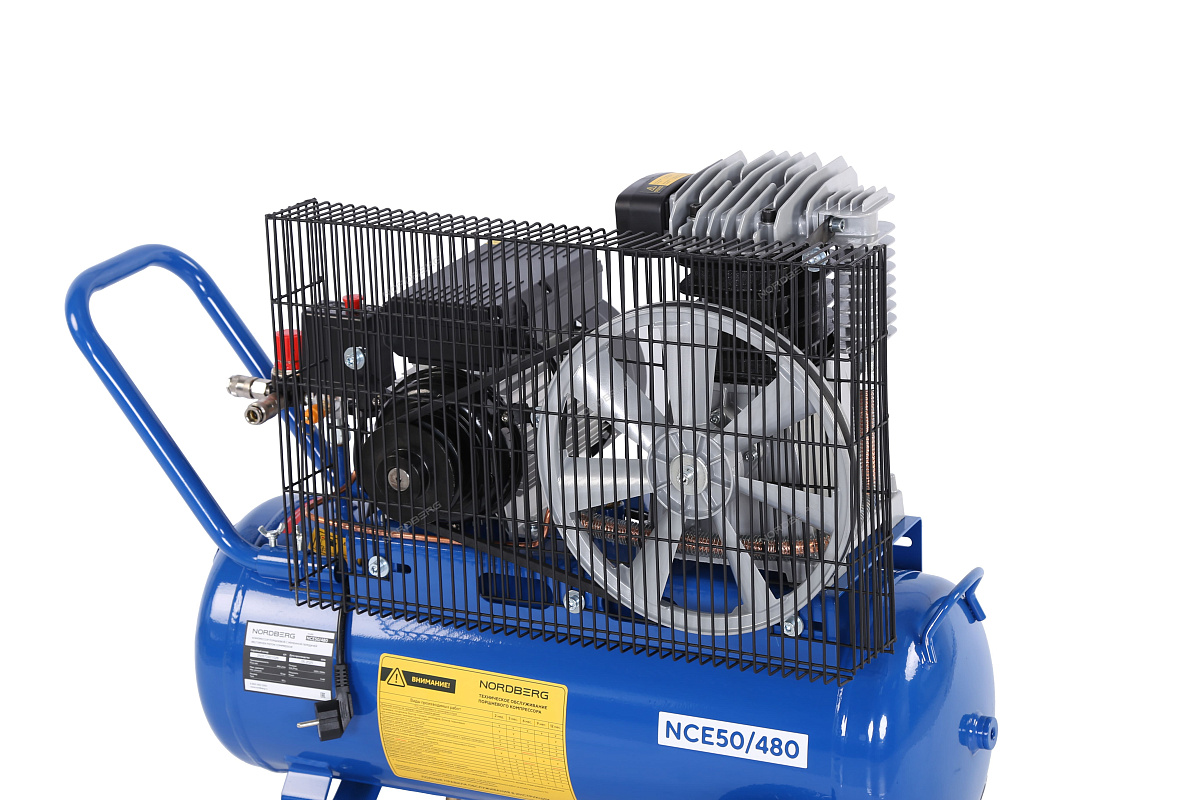 Компрессор поршневой с ременной передачей 220 В, ресивер 50 л, 446 л/мин