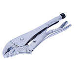 Зажим с фиксатором 250 мм, с закругленными губками 