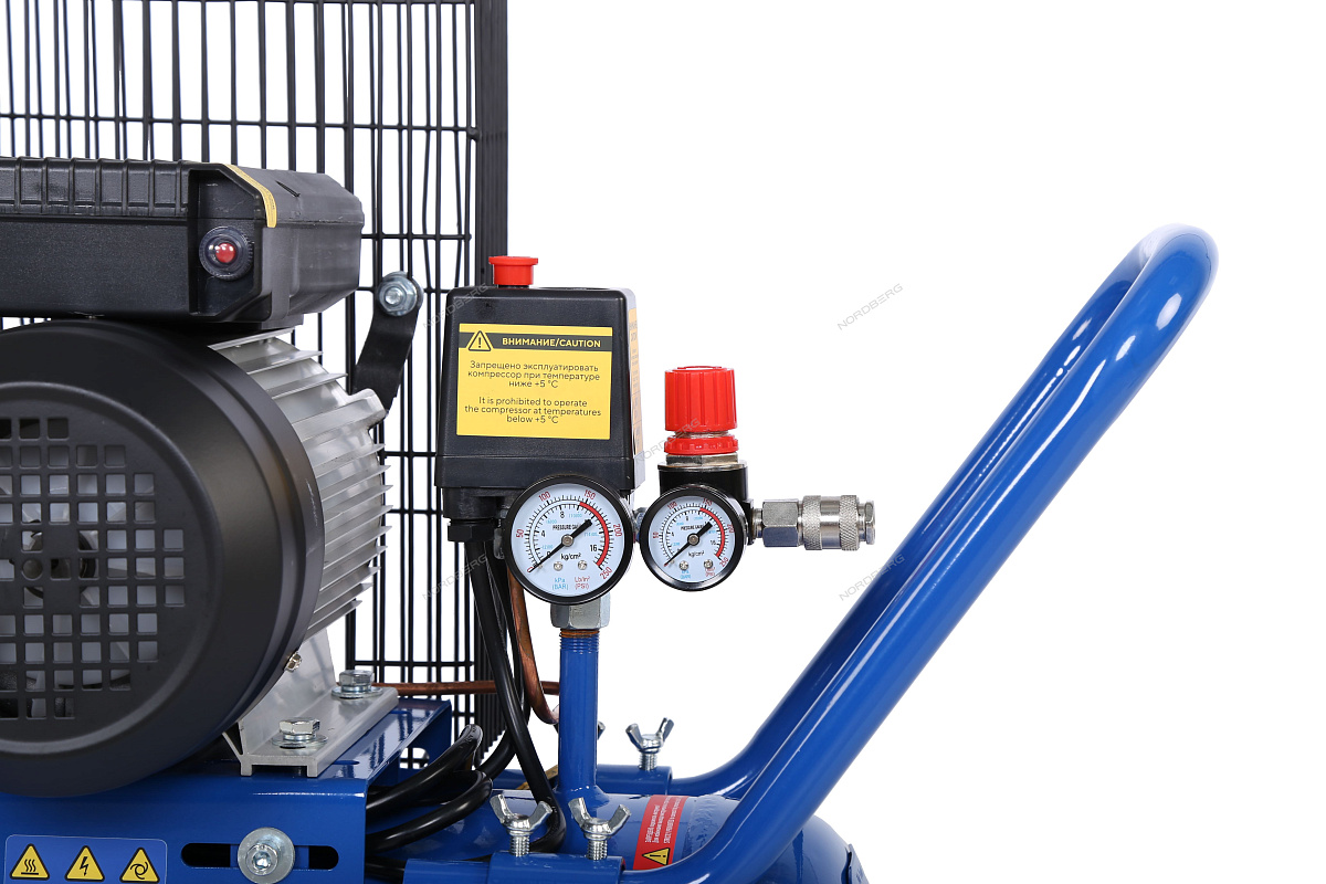 Компрессор поршневой с ременной передачей 220 В, ресивер 50 л, 446 л/мин