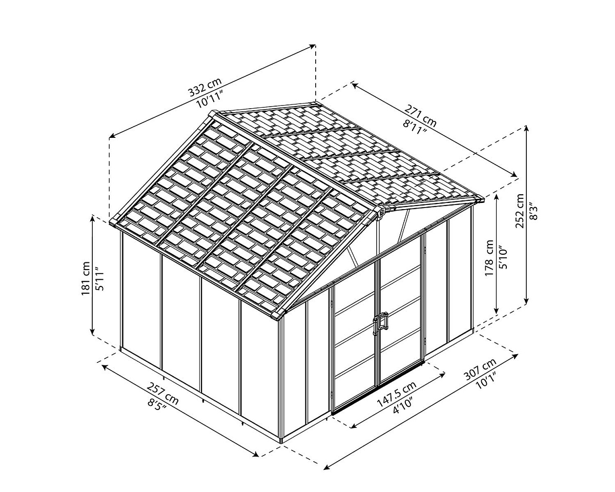 Сарай Palram – Canopia Yukon 11x9 FT
