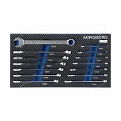 Набор ключей накидных в ложементе для тележки, 14 шт  Nordberg  10214T