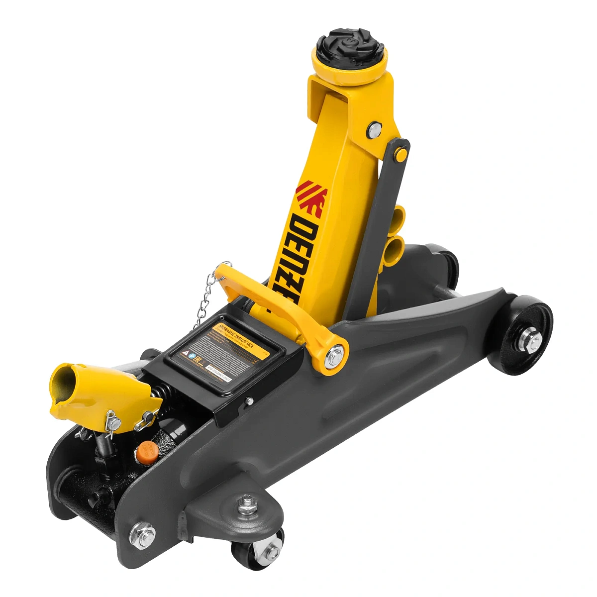 Домкрат гидравлический подкатной с фиксатором, 2 т, 130-330 мм, в кейсе