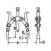 Съемник двухлапый с удлиненными захватами 4" Garwin  GPL-TL04 3