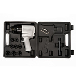 ГАЙКОВЕРТ ПНЕВМАТИЧЕСКИЙ, 1/2", 700НМ, 7000ОБ/МИН, 6,2БАР, С НАБОРОМ ГОЛОВОК