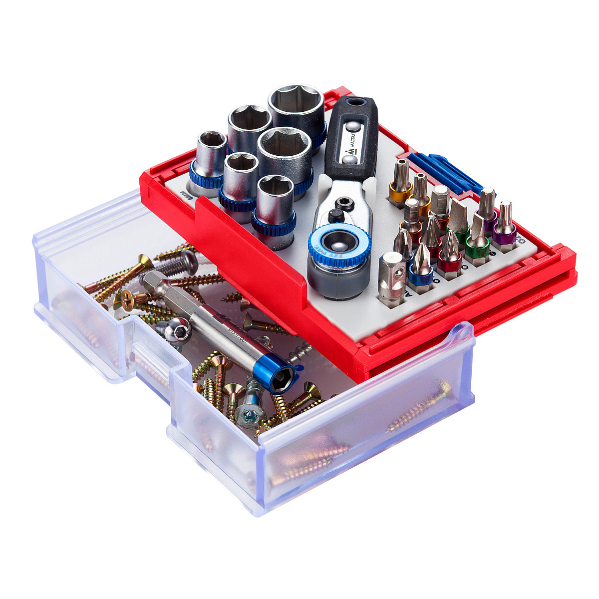 Набор вставок (бит) 1/4;, TORX, HEX, PZ, PH, SLOT, 20 предметов МАСТАК 058-10020C