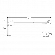BP200025SM Ключ шестигранный угловой с шаром 2,5 ммLicota  BP200025SM  4