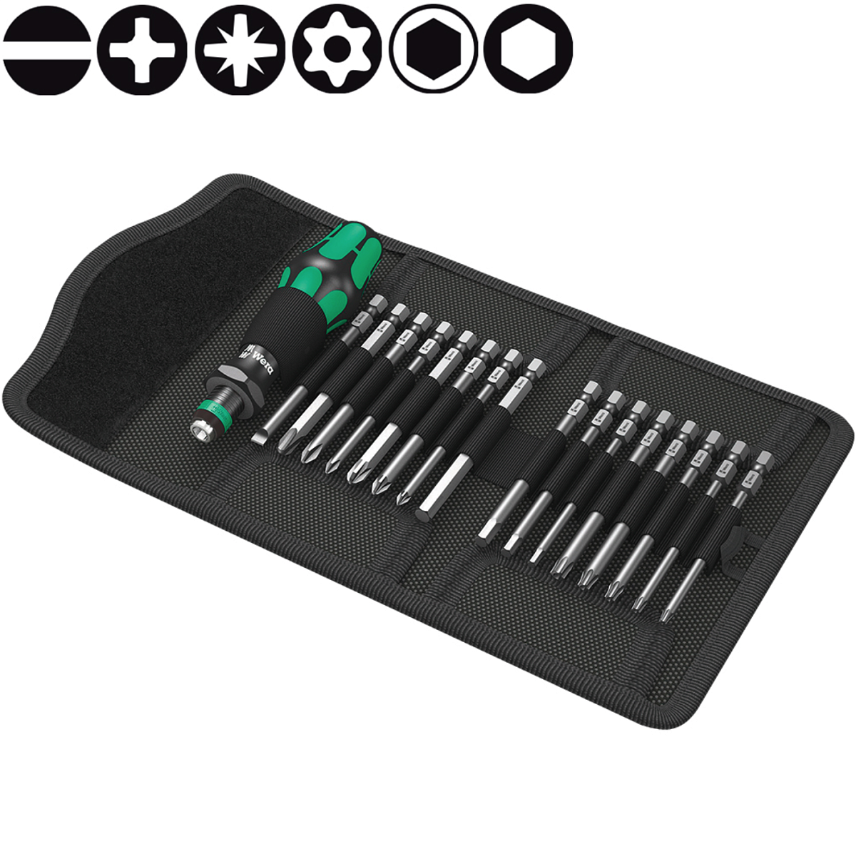 Набор отвертка Kraftform Kompakt 60 со сменными насадками WERA