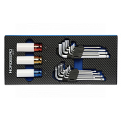 Набор шестигранных ключей и ударных головок 21 предмет в ложементе для тележки Nordberg  241021T