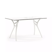 Прямоугольный стол Ivy-L, Слоновая кость Белая ножка (WHITE MARBLE) 80x140 cm