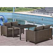 Обеденный комплект плетеной мебели с диванами T256A/S59A-W53 Brown 1