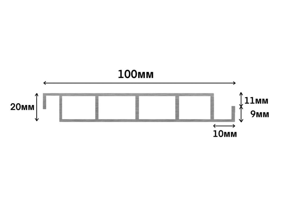 Алюминевая ламель, четверть, комплект 5шт