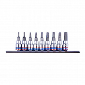 Набор торцевых насадок 1/4", TORX, Т8-Т40 мм, с отверстием, 9 предметов King Tony  2119PR
