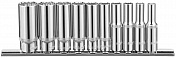 Набор головок торцевых глубоких 12-гранных 1/4"DR на держателе, SAE 3/16"--9/16", 10 предметов Ombra  914910