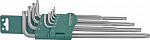 Комплект угловых ключей Torx Extra Long Т9-Т50, 1 S2 материал, 10 предметов