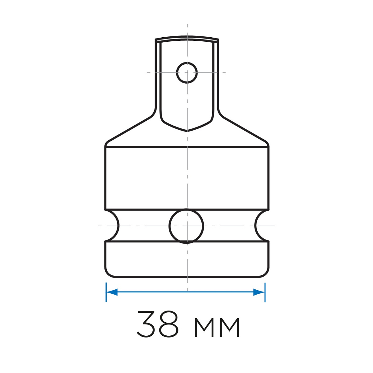 Переходник ударный 3/4">1/2", с шариковым фиксатором 