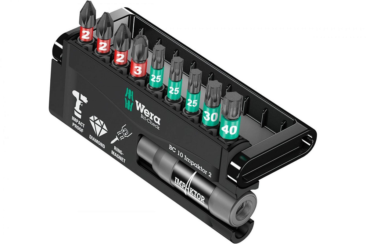 Набор бит в футляре Bit-Check 10пр Impaktor 2