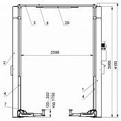 Подъемник двухстоечный, г/п 4,2 тонны Sivik  ПГА-4200-К 1
