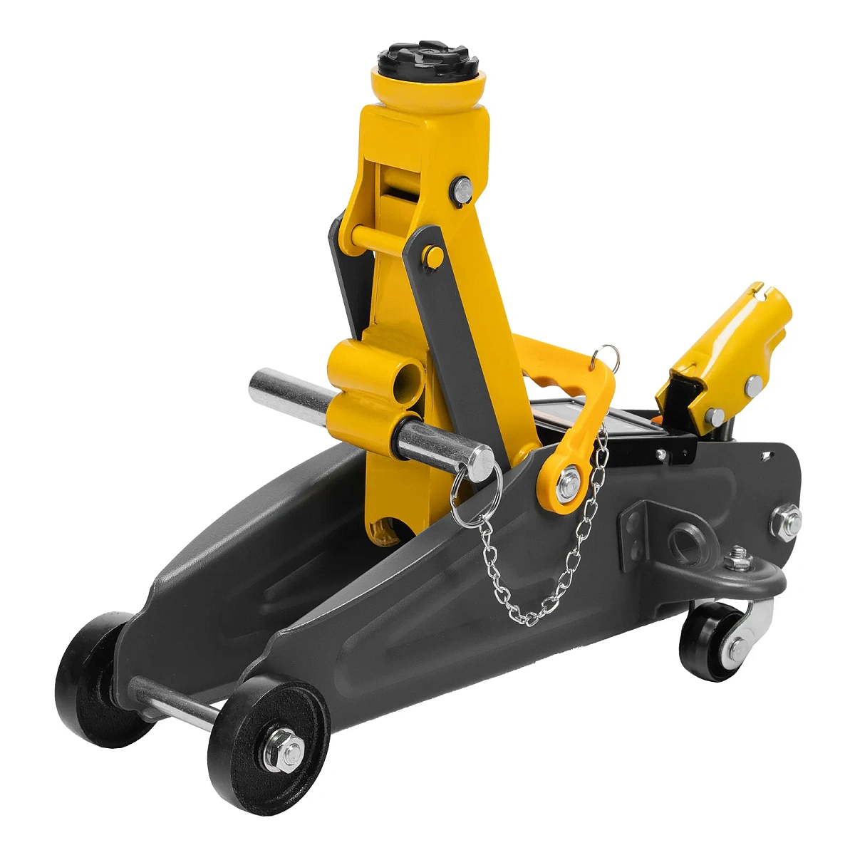 Домкрат гидравлический подкатной с фиксатором, 2 т, 130-330 мм, в кейсе