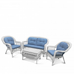 Плетеный комплект для отдыха из искусственного ротанга LV-520 White/Blue