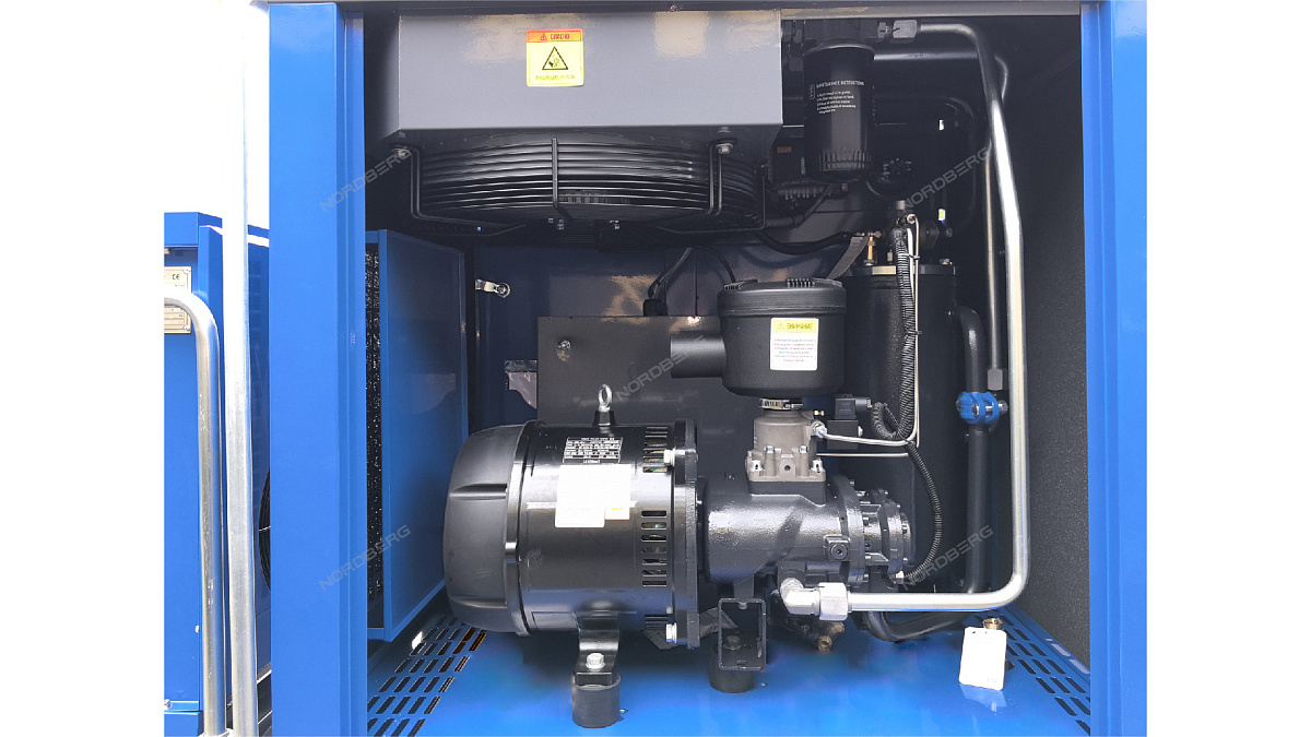 Компрессор винтовой, 15 кВт, 10 бар, 2150 л/мин, ресивер 410 л, IP23, осушитель