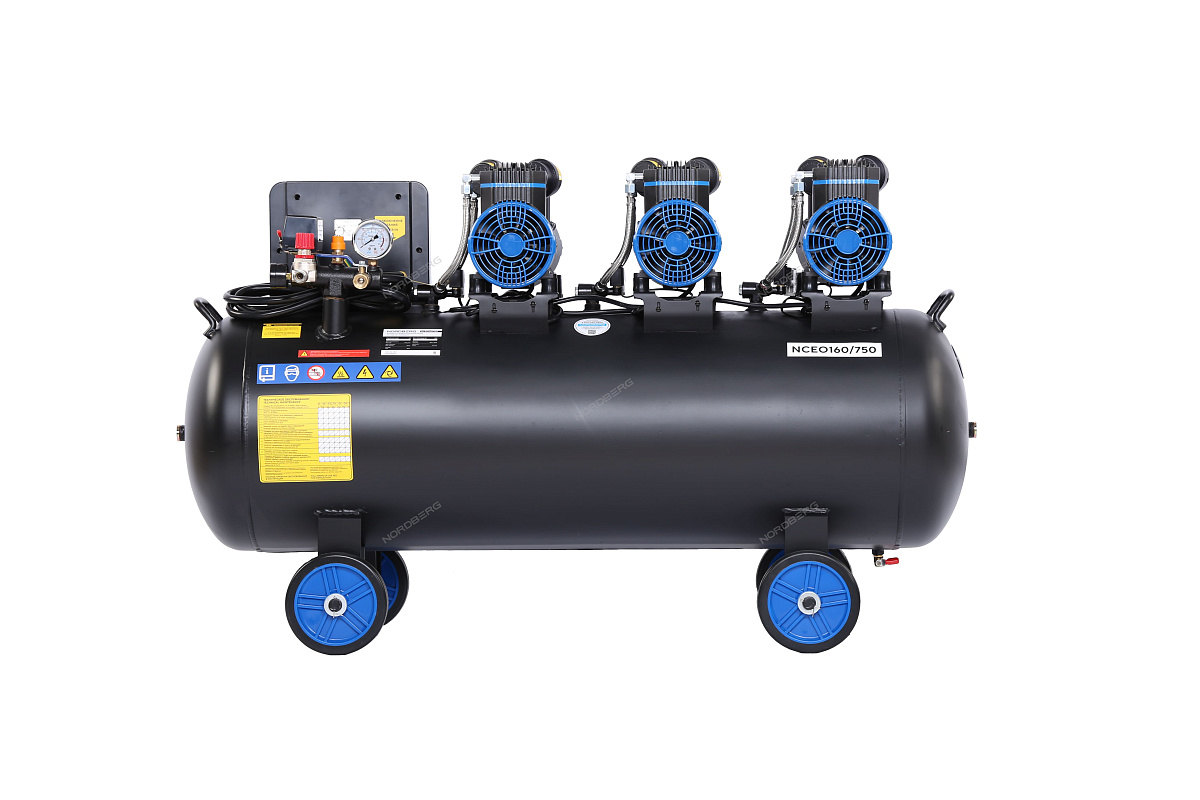 Компрессор безмасляный 380 В, ресивер 160 л, 750 л/мин