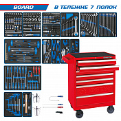 Тележка с набором инструментов "Board" 325 предметов, красная