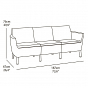 ALLIBERT Диван трехместный SALEMO 3 SEATER SOFA 2