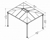 Беседка открытая Martinique 3600 Garden Gazebo Grey Bronze 1