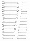 Набор комбинированных ключей 6- 32 мм, 26 шт., сталь CrV,  DIN 3113Högert  HT1W496 
