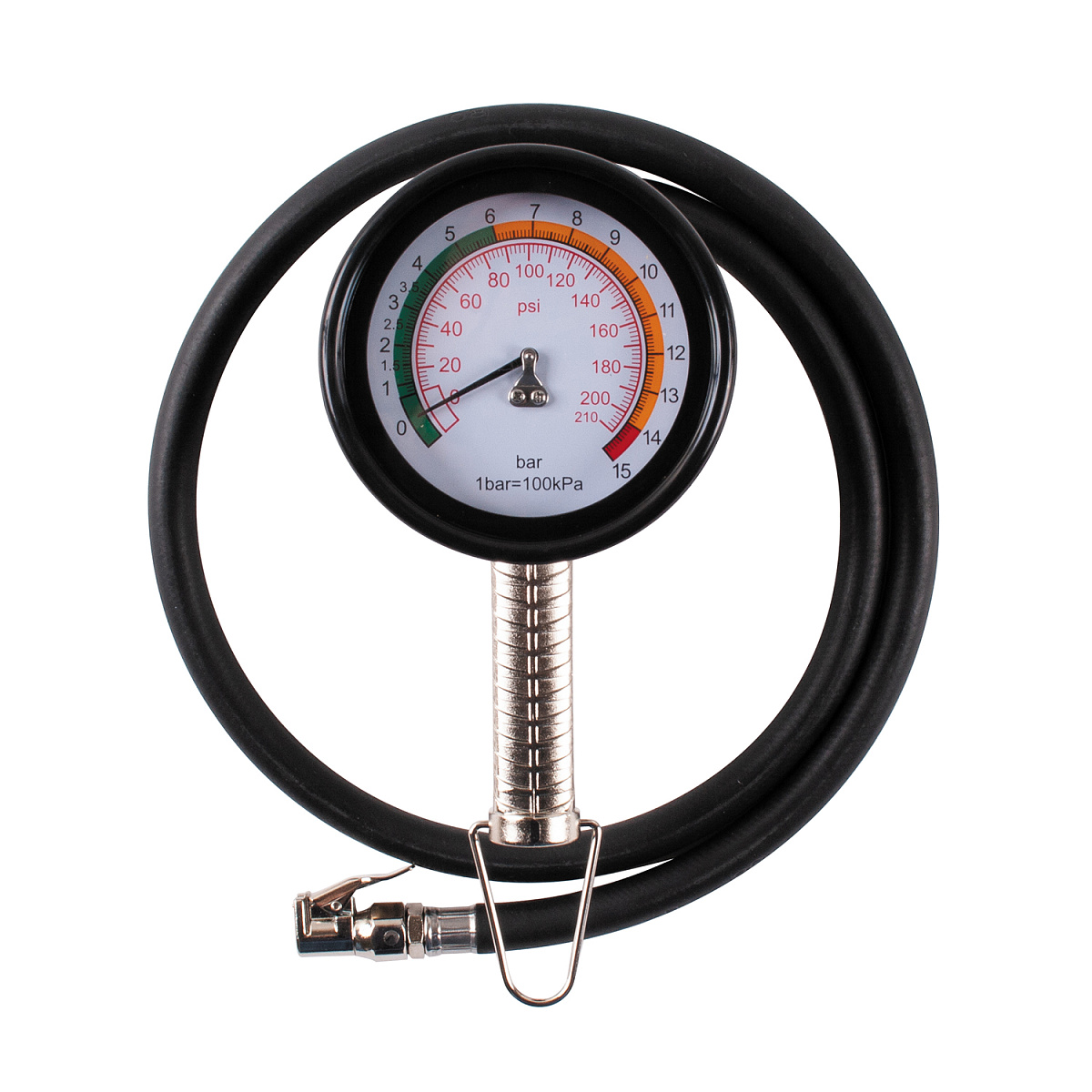 Пистолет для подкачки шин 15 бар, с манометром 100 мм 