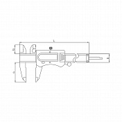 Штангенциркуль с отсчетом по круговой шкале 0.01 мм, 0-200 мм Asimeto  303-08-0 1