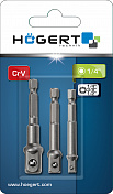 Набор держателей торцевых головок для шуруповерта, 1/4", 3/8", 1/2" Högert  HT1S445 1