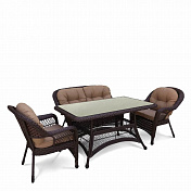 Комплект плетеной мебели T130Br/LV520BB-Brown_Beige 1