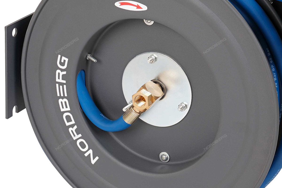 Шланг воздушный на стальной катушке, гибридный ПВХ диам. 08х12 мм, 20 м