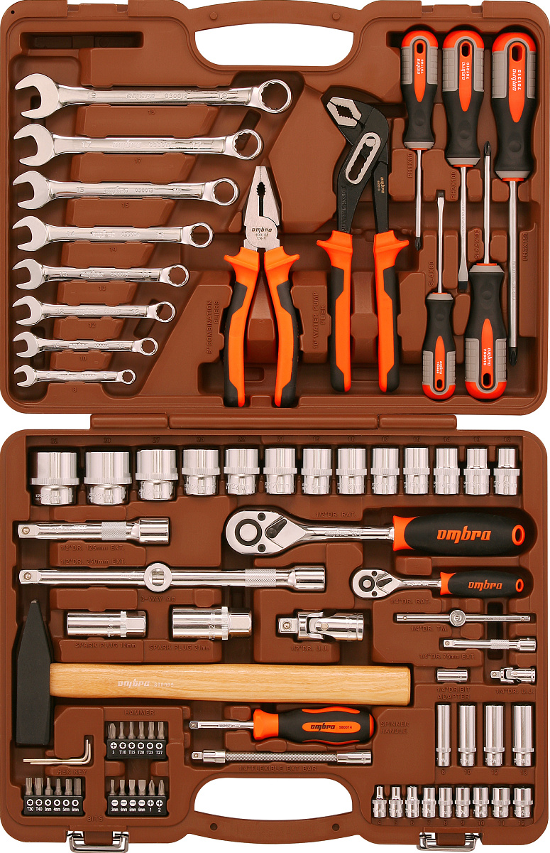 Набор инструмента универсальный 1/4", 1/2"DR, 77 предметов