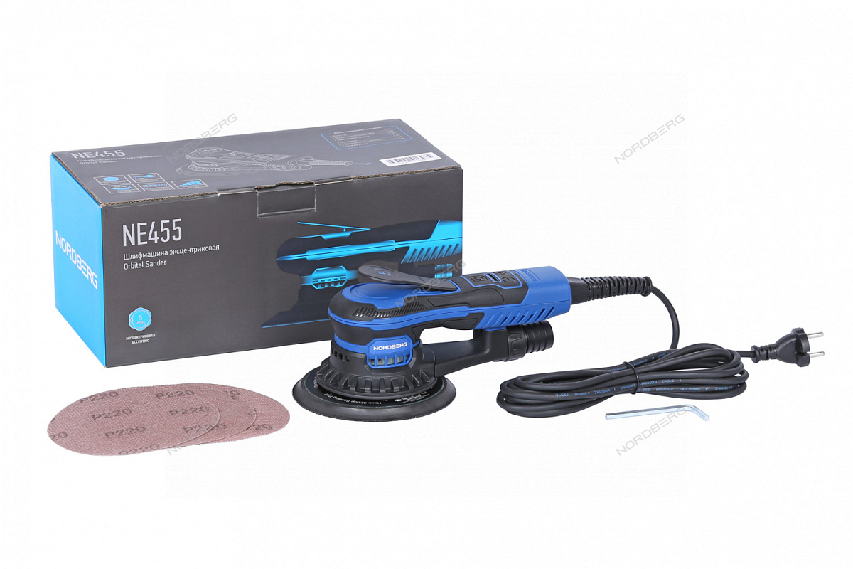 Шлифмашина эксцентриковая 5 мм, диск 150 мм, 4000-10000 об/мин, 350 Вт