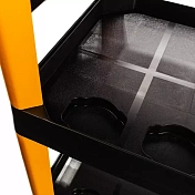 Тележка с тремя открытыми полками (перфорированная боковина с крючками), черная Runtec  RT-PP3 4