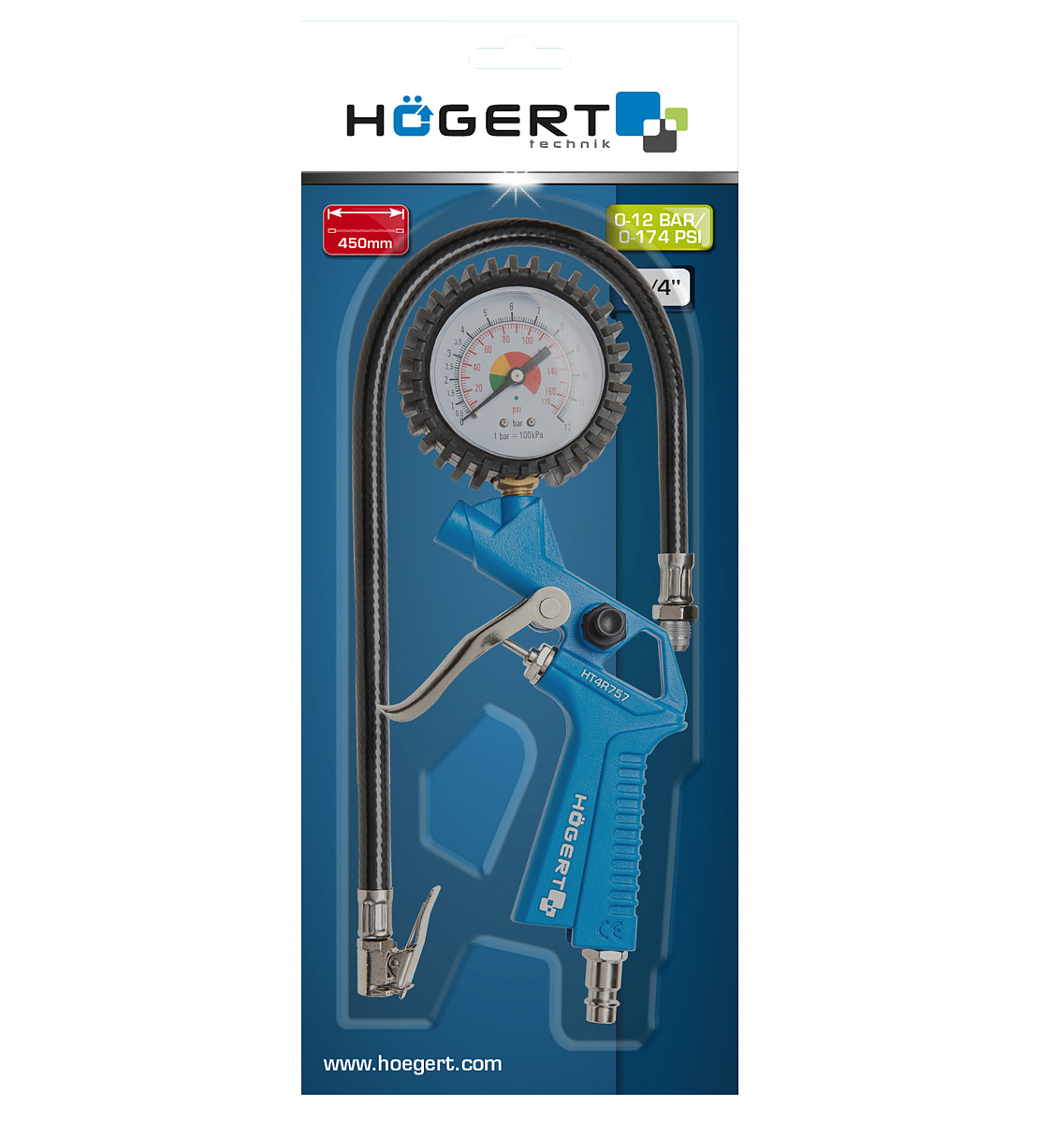 Пистолет для накачки 174 PSI/ 12 бар