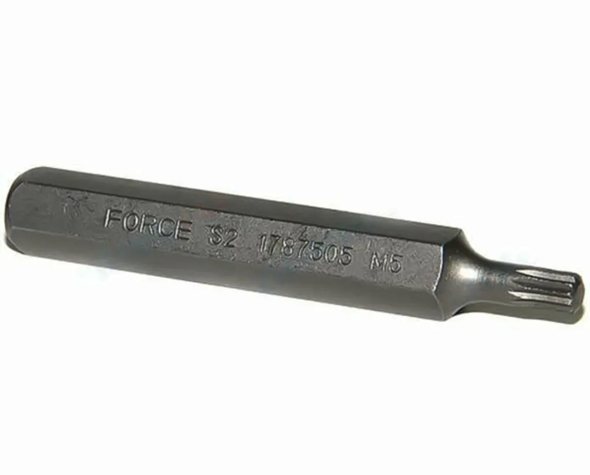 Бита Torx T27 шестигранник 10 мм L=75 мм Force