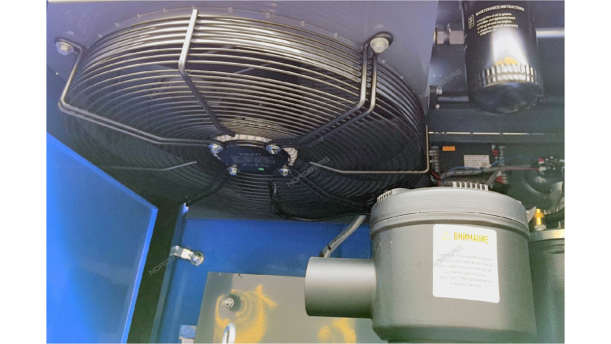 Компрессор винтовой, 15 кВт, 10 бар, 2150 л/мин, ресивер 410 л, IP23, осушитель