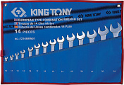 Набор комбинированных ключей, 10-32 мм, чехол из теторона, 14 предметов King Tony  1214MRN01 