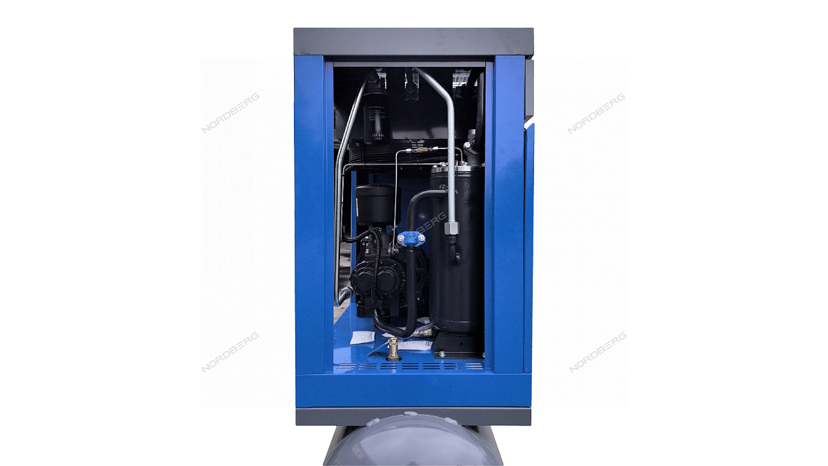 Компрессор винтовой, 15 кВт, 10 бар, 2150 л/мин, ресивер 410 л, IP23, осушитель