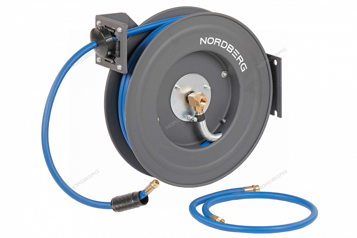 Шланг воздушный на стальной катушке, гибридный ПВХ диам. 08х12 мм, 20 м