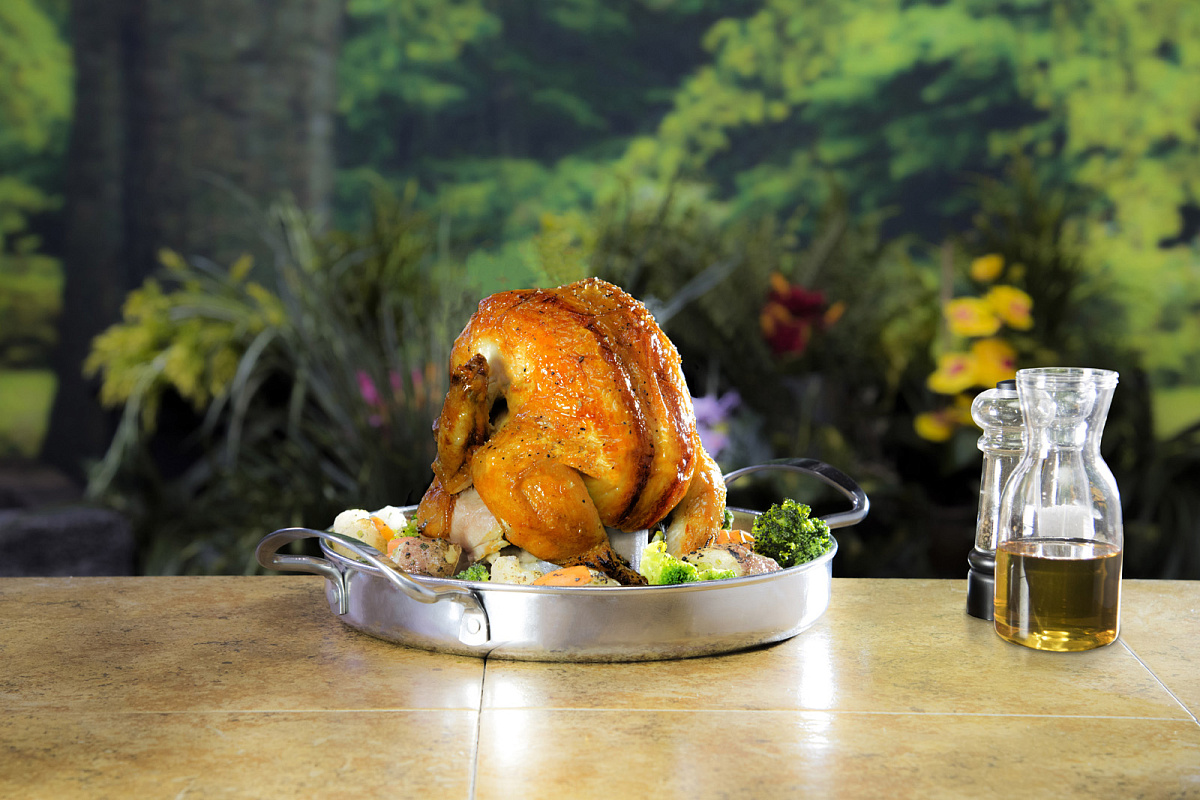 Ростер для курицы с подставкой для емкости