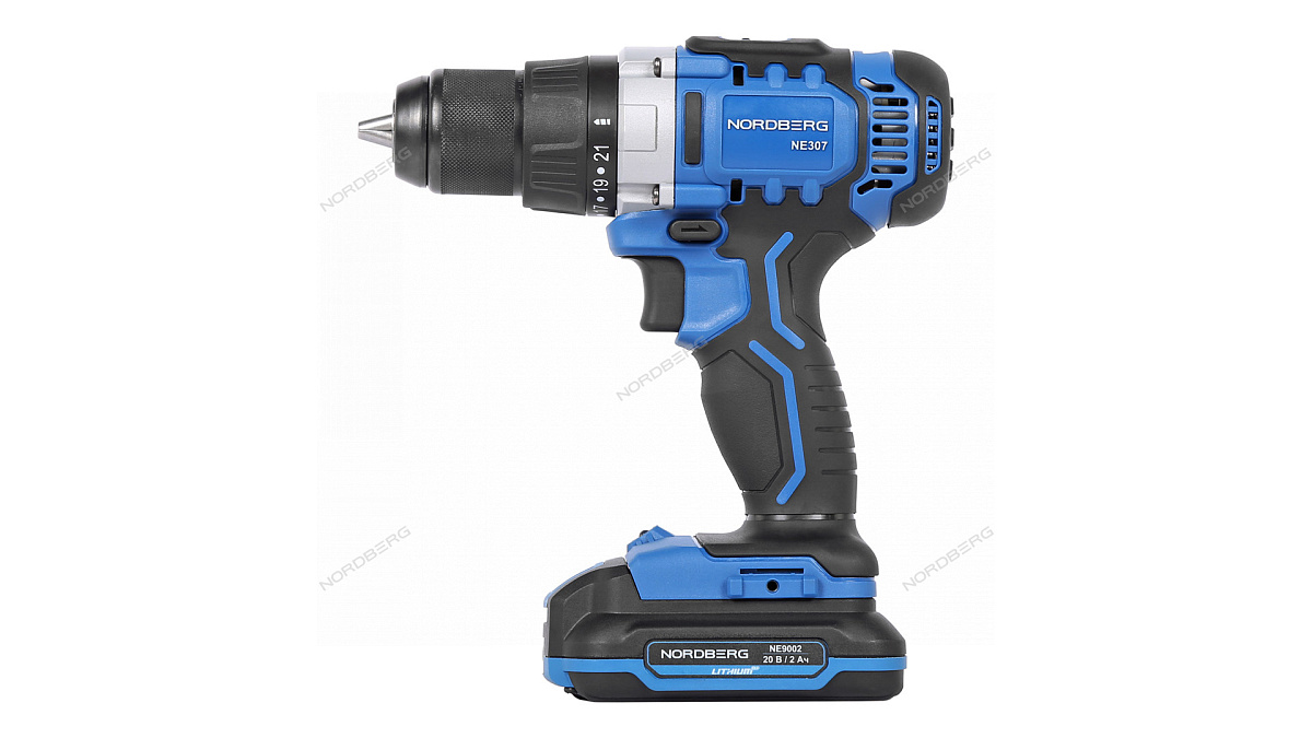 Шуруповерт аккумуляторный макс. Ø сверла 13 мм, 20 В, 50 Нм